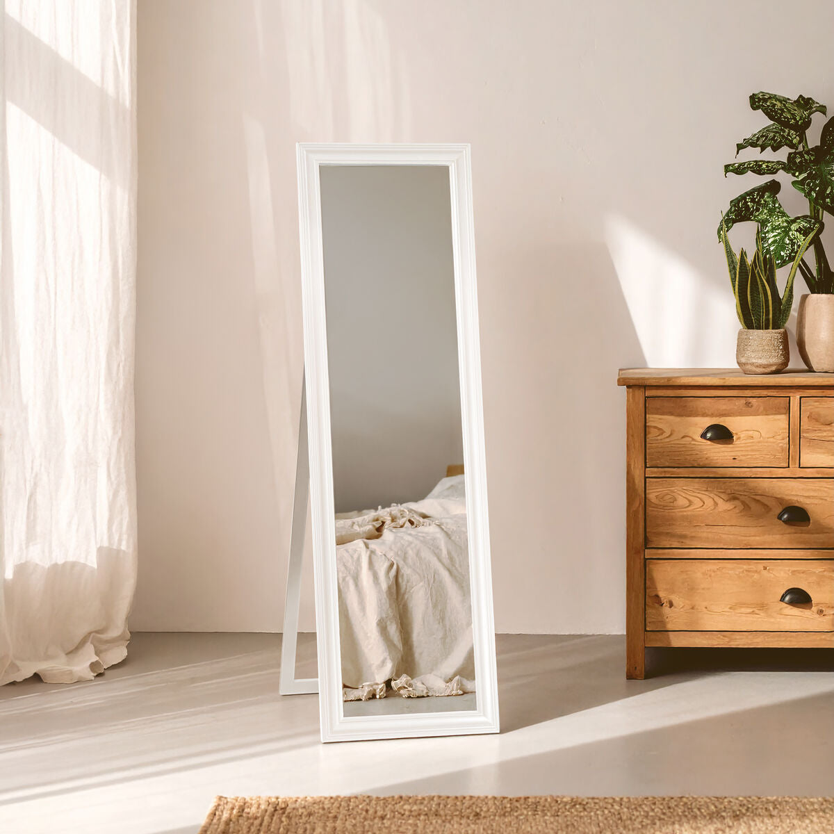 Orsina Urban White Floor Standing Mirror – Full Length Modern Mirror