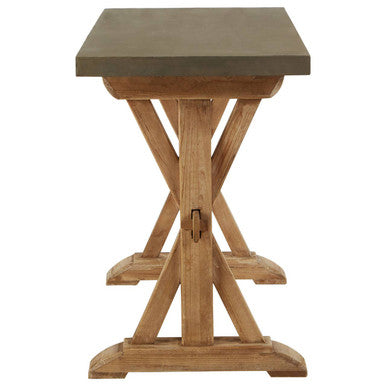 Orsina Pompeii Console Table – Rustic Fir Wood Entryway Table in Grey
