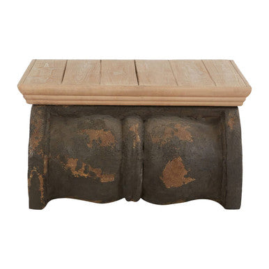 Orsina Pompeii Ornate Coffee Table – Distressed Roman Column Style