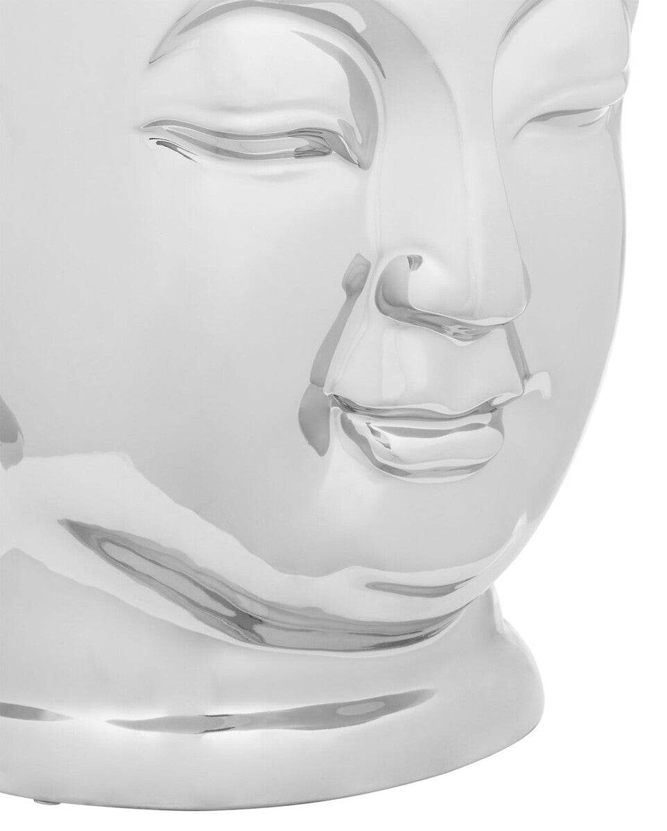 Orsina Silver Buddha Ceramic Side Table – Metallic Dolomite Stool