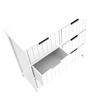Orsina New England 6-Drawer Chest – White MDF Bedroom Storage