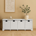 Orsina New England White Storage Bench | 4 Drawer Coastal Entryway Seat
