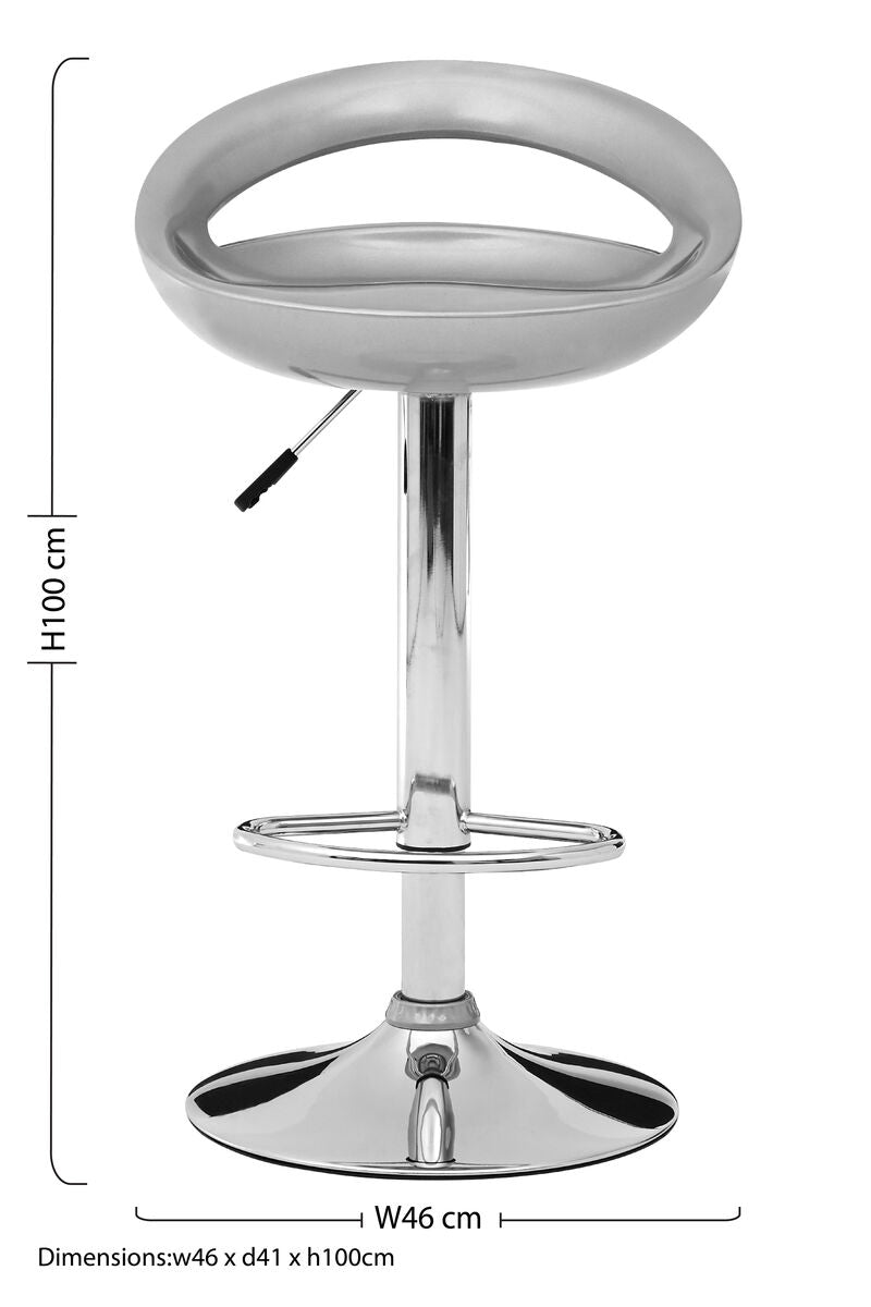 Orsina Seleno Silver ABS Bar Stool – Modern Kitchen Breakfast Seating