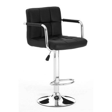 Orsina Starz Black Leather Effect Bar Chair | Adjustable Bar Stool
