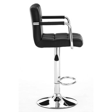 Orsina Starz Black Leather Effect Bar Chair | Adjustable Bar Stool