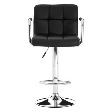 Orsina Starz Black Leather Effect Bar Chair | Adjustable Bar Stool