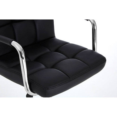 Orsina Starz Black Leather Effect Bar Chair | Adjustable Bar Stool