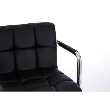 Orsina Starz Black Leather Effect Bar Chair | Adjustable Bar Stool