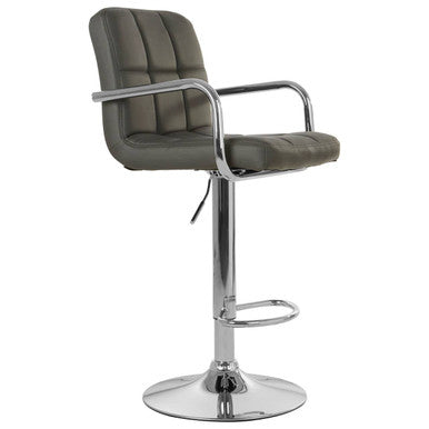 Orsina Starz Grey Leather Effect Bar Stool | Adjustable Kitchen Chair