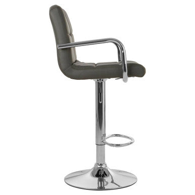 Orsina Starz Grey Leather Effect Bar Stool | Adjustable Kitchen Chair