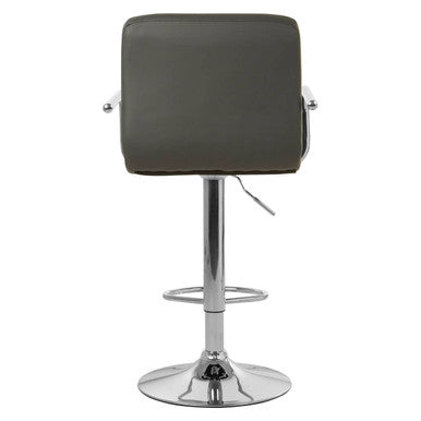 Orsina Starz Grey Leather Effect Bar Stool | Adjustable Kitchen Chair