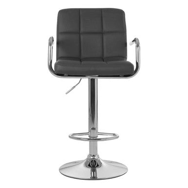 Orsina Starz Grey Leather Effect Bar Stool | Adjustable Kitchen Chair