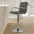Orsina Starz Grey Leather Effect Bar Stool | Adjustable Kitchen Chair