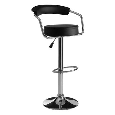 Orsina Scala Black Leather Effect Bar Chair | Adjustable Counter Stool