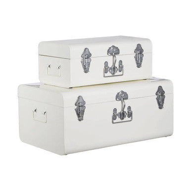 Orsina Parley Ivory Storage Trunks – Set of 2 Vintage Style Cases