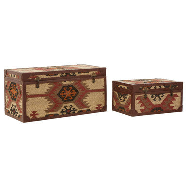 Orsina Multi Print Storage Trunks – Set of 2 Patterned Nesting Boxes