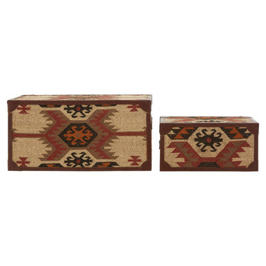 Orsina Multi Print Storage Trunks – Set of 2 Patterned Nesting Boxes