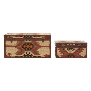Orsina Multi Print Storage Trunks – Set of 2 Patterned Nesting Boxes