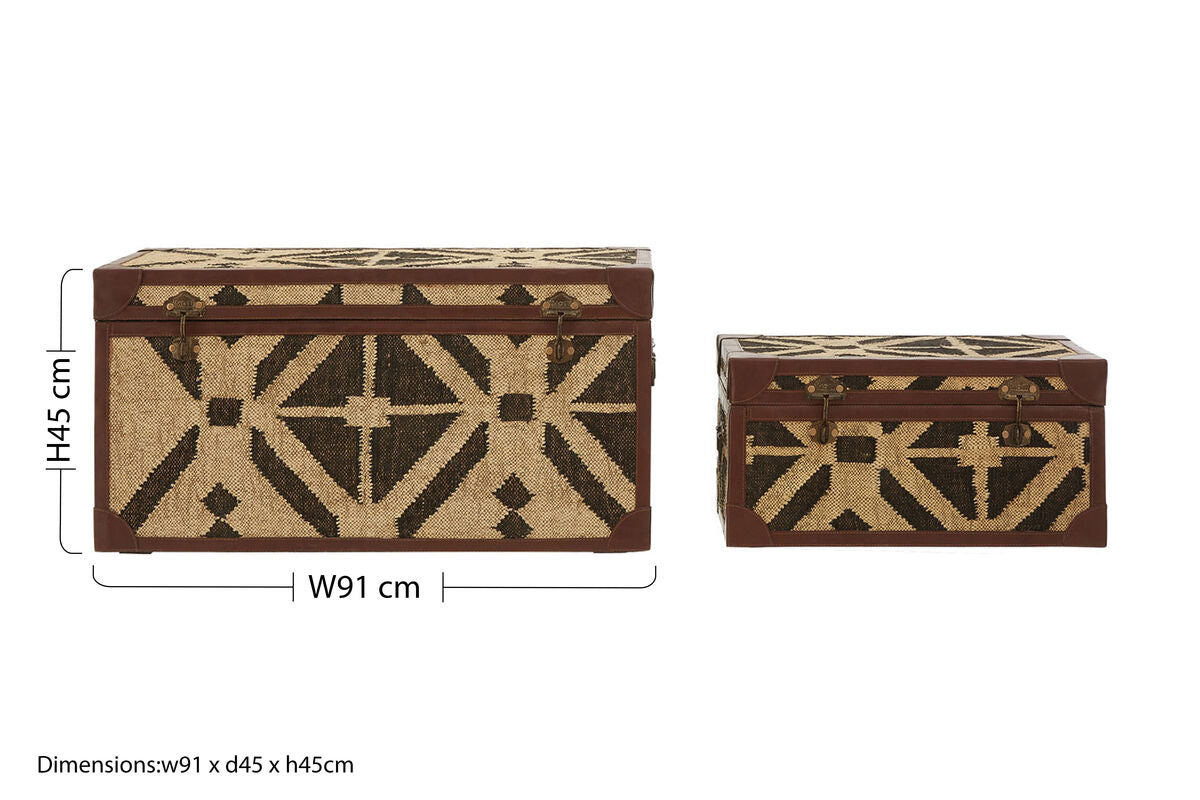 Orsina Aztec Decorative Storage Trunks – Set of 2 Home Organizers