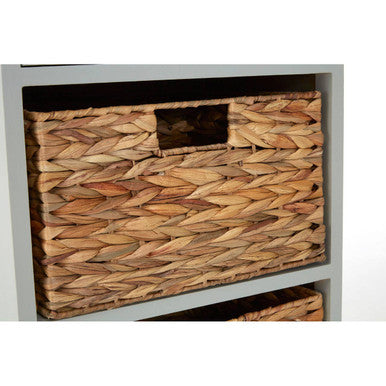 Orsina Vermont Storage Cabinet – Grey 1-Drawer 2-Woven Baskets