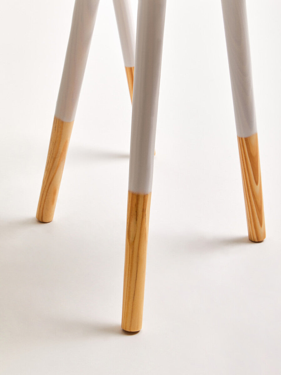 Orsina Viborg Set of 2 White Round Nesting Side Tables | Bamboo Wood