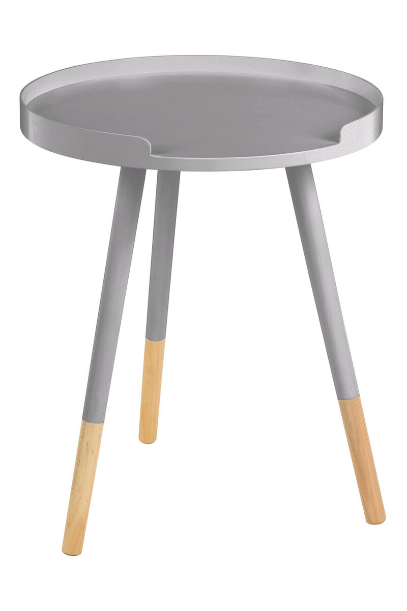 Orsina Viborg Round Side Table – Grey Wood Effect Accent End Table