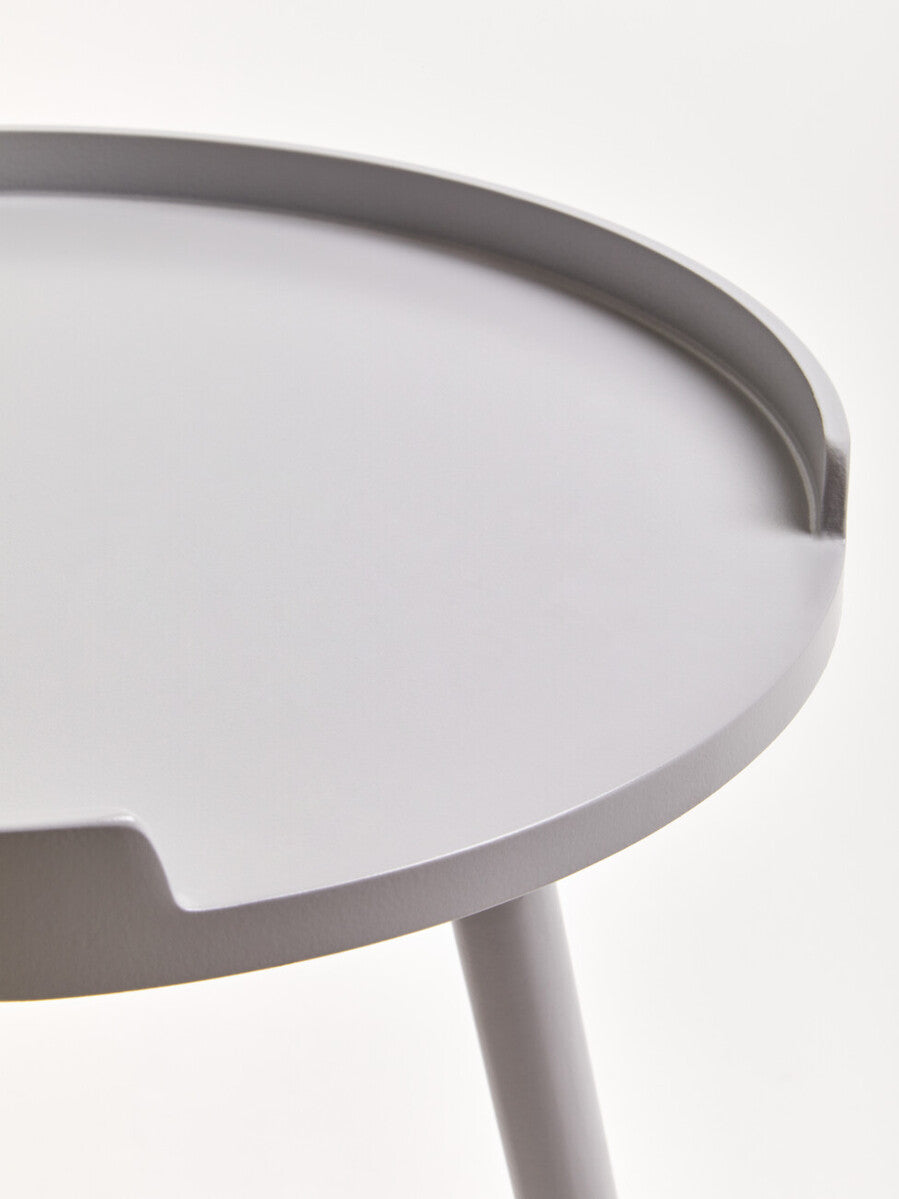 Orsina Viborg Round Side Table – Grey Wood Effect Accent End Table