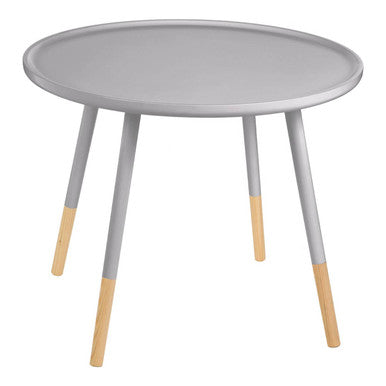 Orsina Viborg Grey Round Side Table – Large Wood Effect End Table