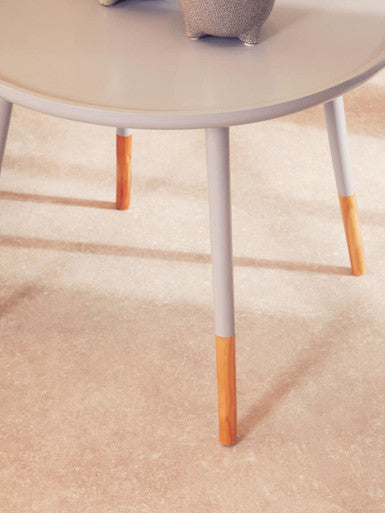 Orsina Viborg Grey Round Side Table – Large Wood Effect End Table