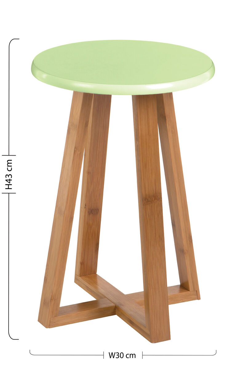 Orsina Viborg Round Bamboo Stool – Green and Natural Scandi Seating