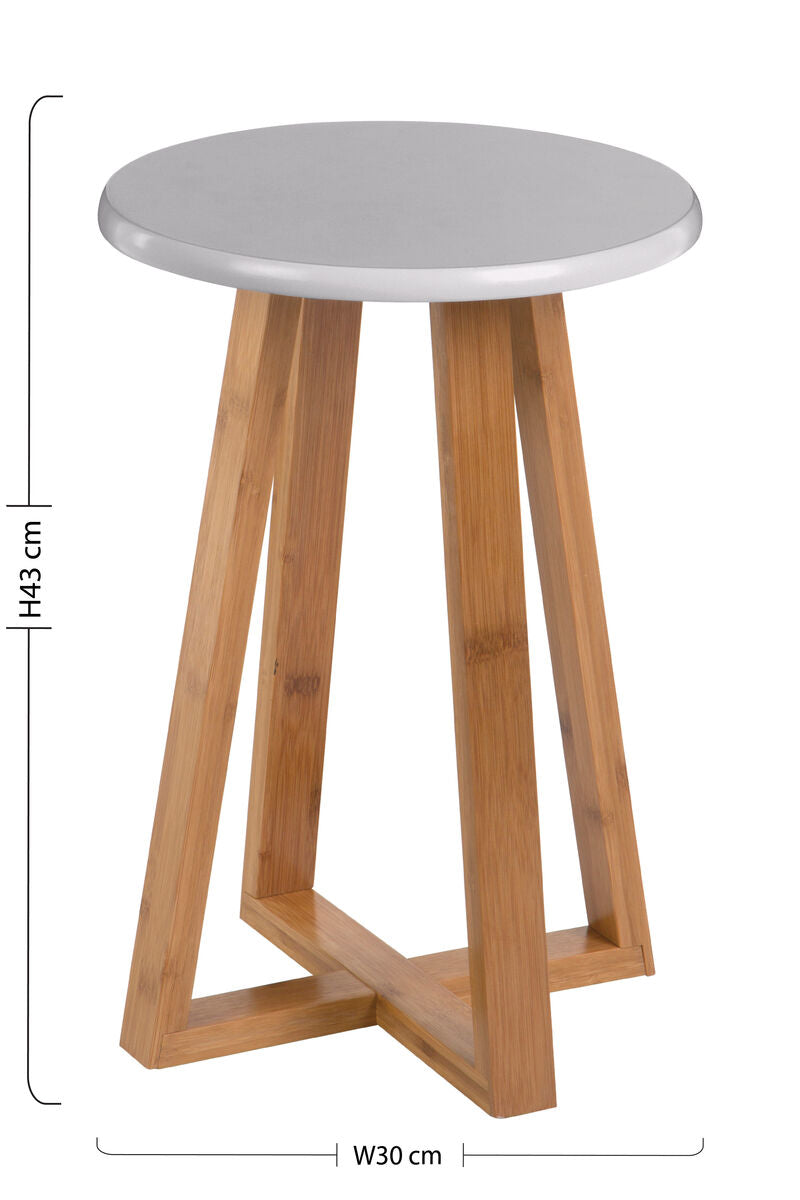 Orsina Viborg Round Bamboo Stool – Grey and Natural Scandi Seat