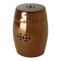 Orsina Torcello Copper Finish Dolomite Accent Table and Stool