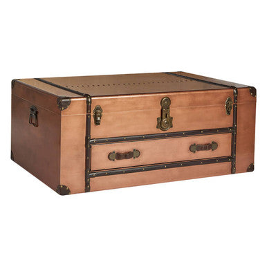 Orsina Navigator Brown Storage Trunk – Modern Vintage Decorative Chest