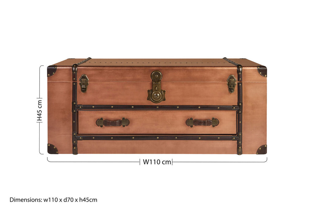 Orsina Navigator Brown Storage Trunk – Modern Vintage Decorative Chest