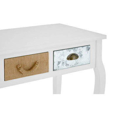 Orsina Weymouth White Pinewood Console Table with 3 Mixed Drawers