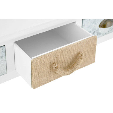 Orsina Weymouth White Pinewood Console Table with 3 Mixed Drawers