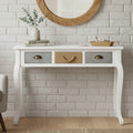 Orsina Weymouth White Pinewood Console Table with 3 Mixed Drawers