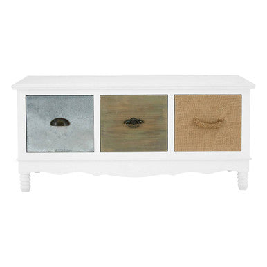 Orsina Weymouth Coffee Table | White 3-Drawer Coastal Wood Table