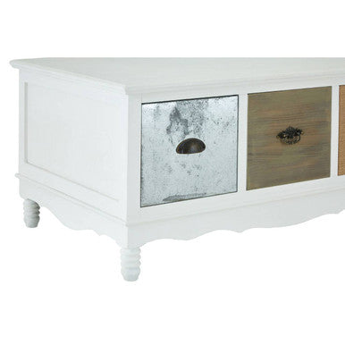 Orsina Weymouth Coffee Table | White 3-Drawer Coastal Wood Table