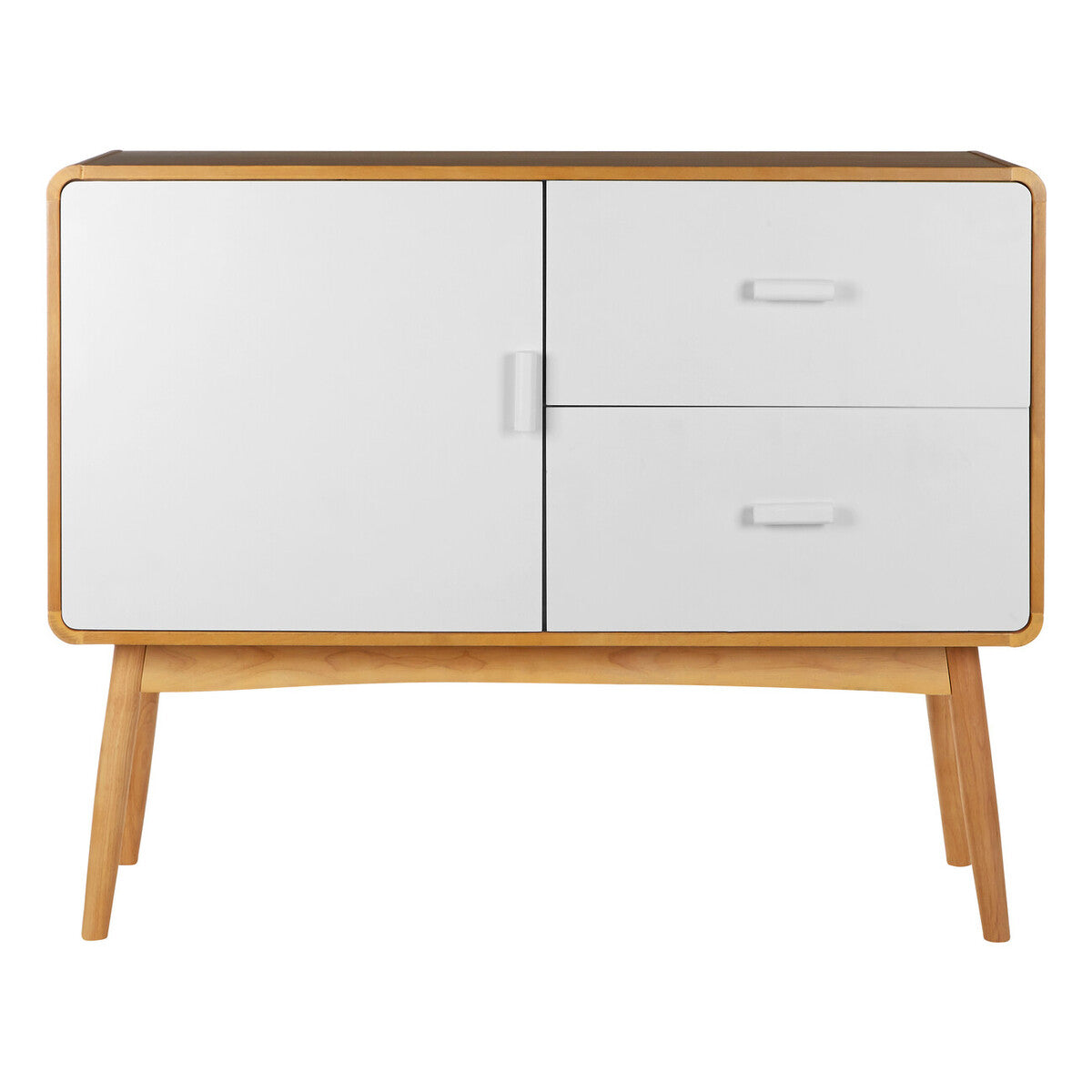 Orsina Malmo Scandinavian Sideboard – White 1 Door 2 Drawer Credenza