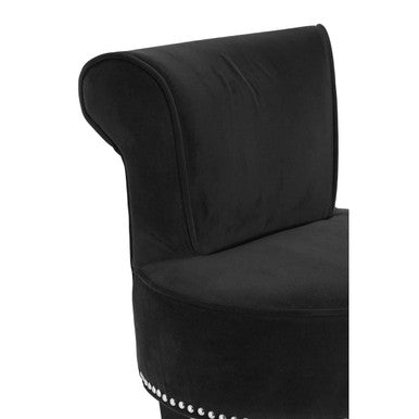 Orsina Regents Park Black Velvet Bar Chair | Modern Upholstered Stool