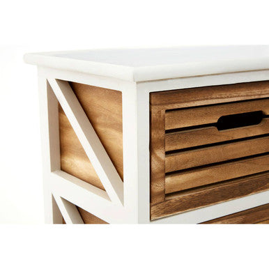 Orsina Portsmouth 6 Drawer Storage Unit – White & Natural Wood Dresser