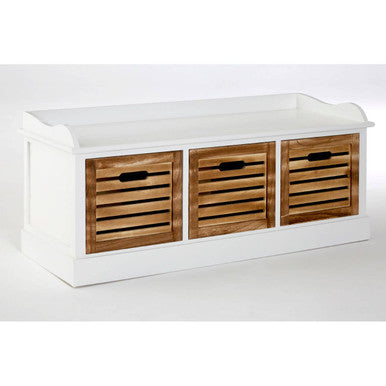 Orsina Portsmouth 3-Drawer Chest – Coastal White & Natural Wood