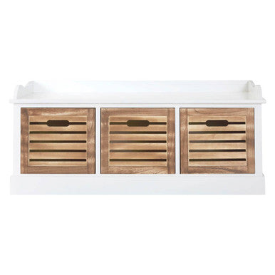 Orsina Portsmouth 3-Drawer Chest – Coastal White & Natural Wood