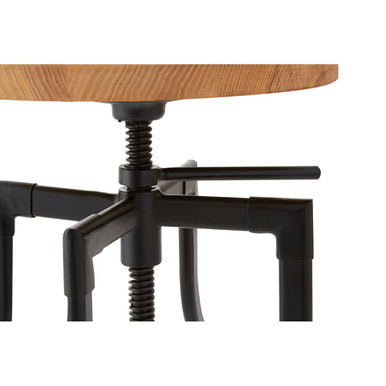 Orsina New Foundry Ash Wood Bar Stool | Adjustable Industrial Seat