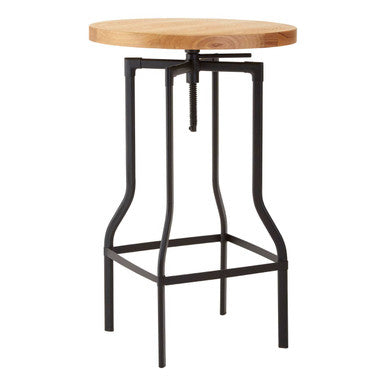 Orsina New Foundry Ash Veneer Bar Table | Adjustable Height Round Table