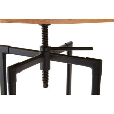 Orsina New Foundry Ash Veneer Bar Table | Adjustable Height Round Table