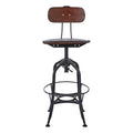 Orsina New Foundry Adjustable Wooden Bar Stool – Industrial Counter Seat