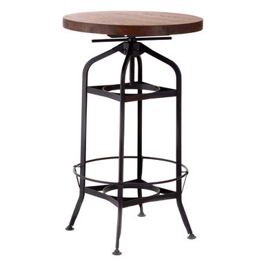 Orsina Adjustable Walnut and Black Metal Bar Table – New Foundry