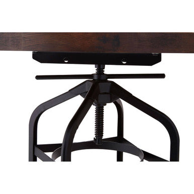 Orsina Adjustable Walnut and Black Metal Bar Table – New Foundry